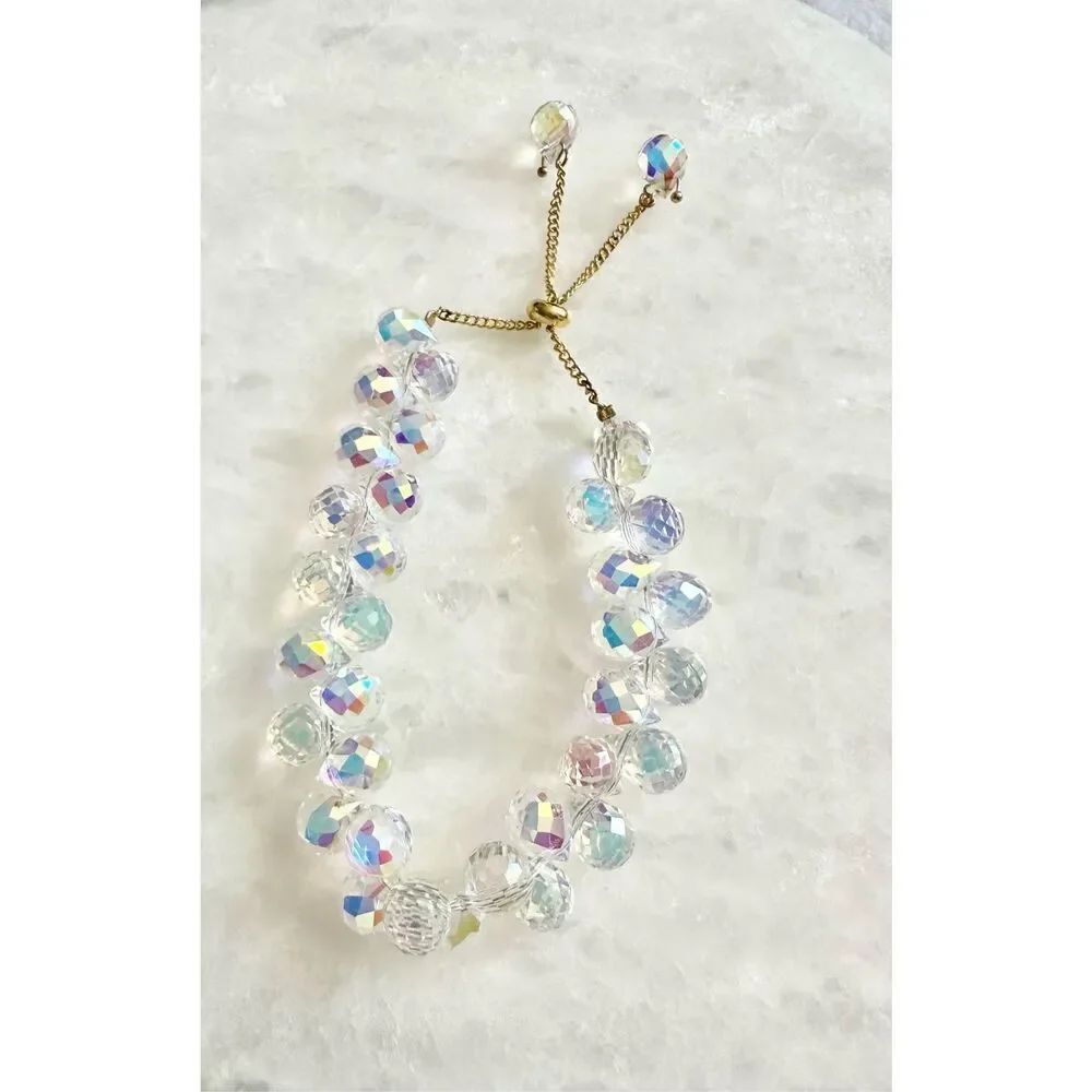 Bohemian style iridescent beaded friendship bracelet